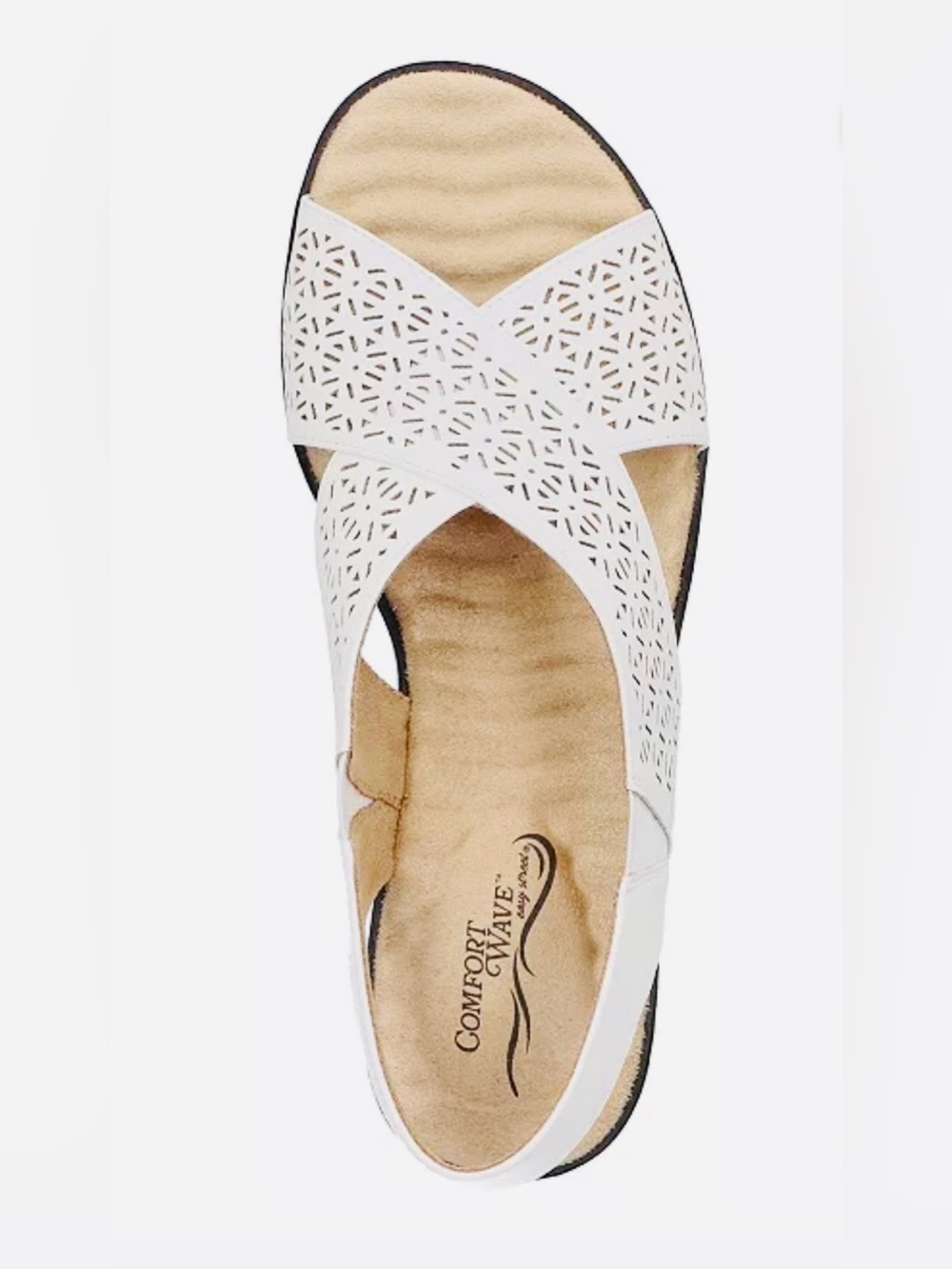 Easy Street Comfort Wave White Laser-Cut Slingback Sandals | Sz. 6 (NWB) - Picture 12 of 13